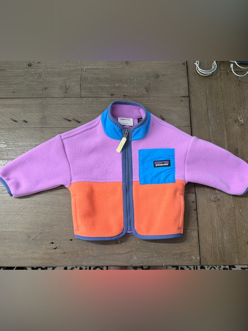 Patagonia Colorblock Fleece Jacket - Lavender, Orange & Blue